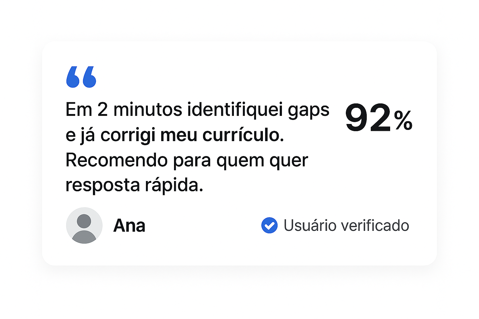Depoimento real de usuário do Curriculum AI - f5